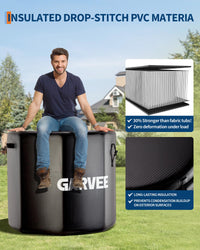 Bain de glace Garvee pour athlètes, 660 litres, PVC de qualité militaire, couvercle isolé, portable, pour les loisirs