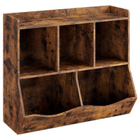 Étagère à jouets Garvee avec 3 étagères et 2 boîtes basculantes pour chambre d'enfant et salle de jeux, en bois, anti-basculement, marron, 91,5 cm (L) x 29 cm (l) x 80 cm (H)