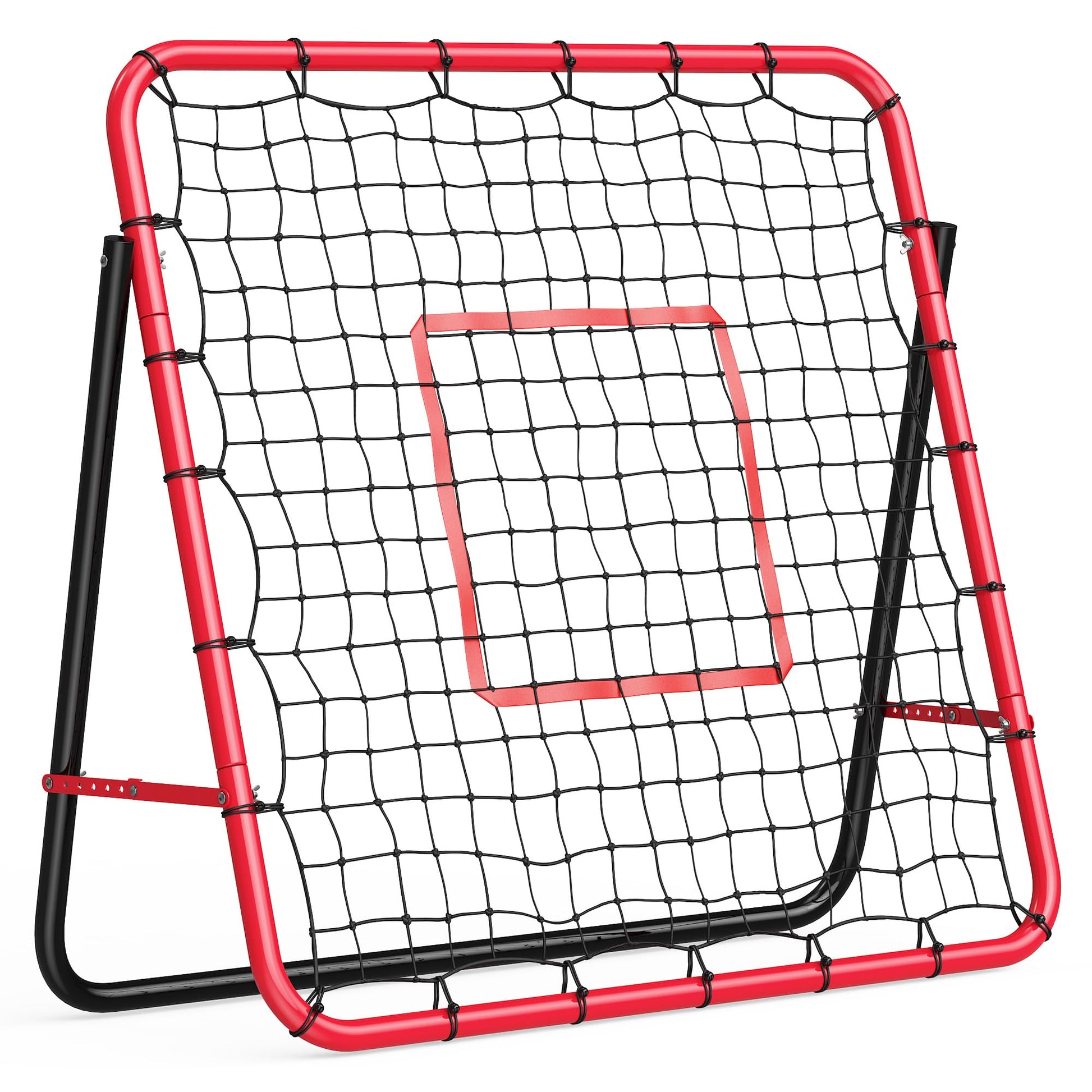 Filet de rebond de football Garvee 113 x 113 cm avec cadre en fer, angle réglable pour jardin et terrain, robuste et facile à monter