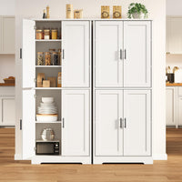 Armoire de cuisine Garvee de 178 cm de haut avec 4 portes et étagères réglables, en bois blanc, pour salle à manger, salle de bain, salon
