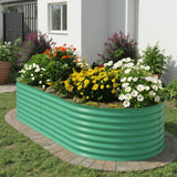 Garvee Bac De Jardinage Surélevé Galvanisé 1,2×0,6×0,6m, Résistant À La Rouille, 24 In Haut, Métal Durable, Parfait Pour Fleurs Et Légumes Extérieurs - Vert & Ovale & 1 pièce