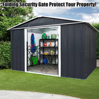 Portail de sécurité pliant Garvee simple, acier 180 x 155 cm, avec roulettes à 360° verrouillables, pour cour et garage, noir