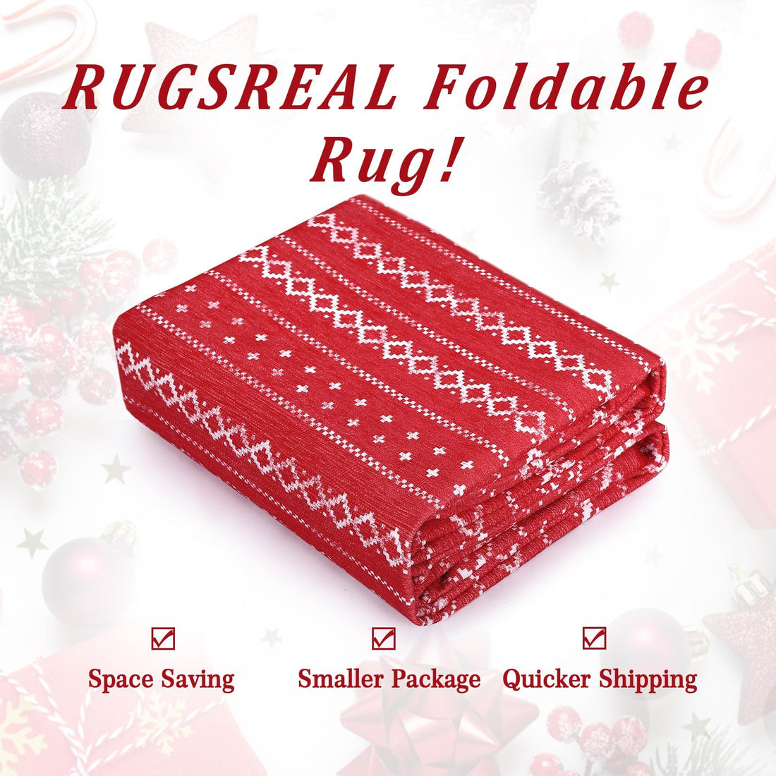 Tapis de Noël Garvee rouge à fleurs blanches, antidérapant, lavable en flanelle de polyester, 60 x 230 cm, pour cuisine et couloir