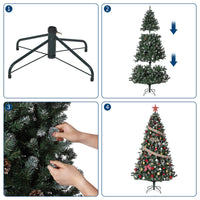 Sapin de Noël Garvee 274 cm avec éclairage LED et neige artificielle - Sapin de Noël haut de gamme aux branches enneigées, idéal pour les grandes pièces