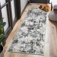 Tapis Garvee moderne lavable, antidérapant, doux et pliable, pour salon et chambre, gris, 240 x 340 cm