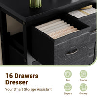Garvee commode à 16 tiroirs en tissu, idéale pour la chambre, la cuisine, le bureau, l'entrée, le salon, le couloir ou la chambre d'enfant
