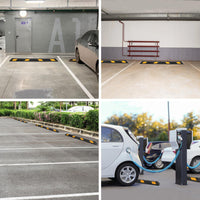 Frein de stationnement robuste en caoutchouc Garvee, 183 cm (72 pouces), capacité de charge de 25 000 kg (55 000 lb), bandes réfléchissantes, matériau résistant, base antidérapante, pour garages et allées.