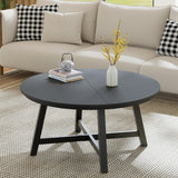 Garvee Table Basse Ronde 36in Industrielle Pieds Réglables Bois Grainé Structure X Stable Pour Salon Bureau - 