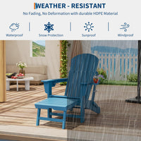 Garvee Fauteuil Adirondack à bascule pliant 4 en 1 avec repose-pieds rétractable et porte-gobelet, HDPE résistant, base amovible, pour patio et jardin, noir