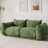Garvee Canapé modulaire chenille 2 places avec coussin haute résilience pour appartement et bureau, compact, léger, tissu doux - Canapé 2 places vert