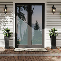 Garvee Lot de 2 jardinières hautes, 61 cm (24 pouces), avec 4 trous de drainage, résistantes aux intempéries, aspect rotin, plastique PP, pour jardin et terrasse, noires