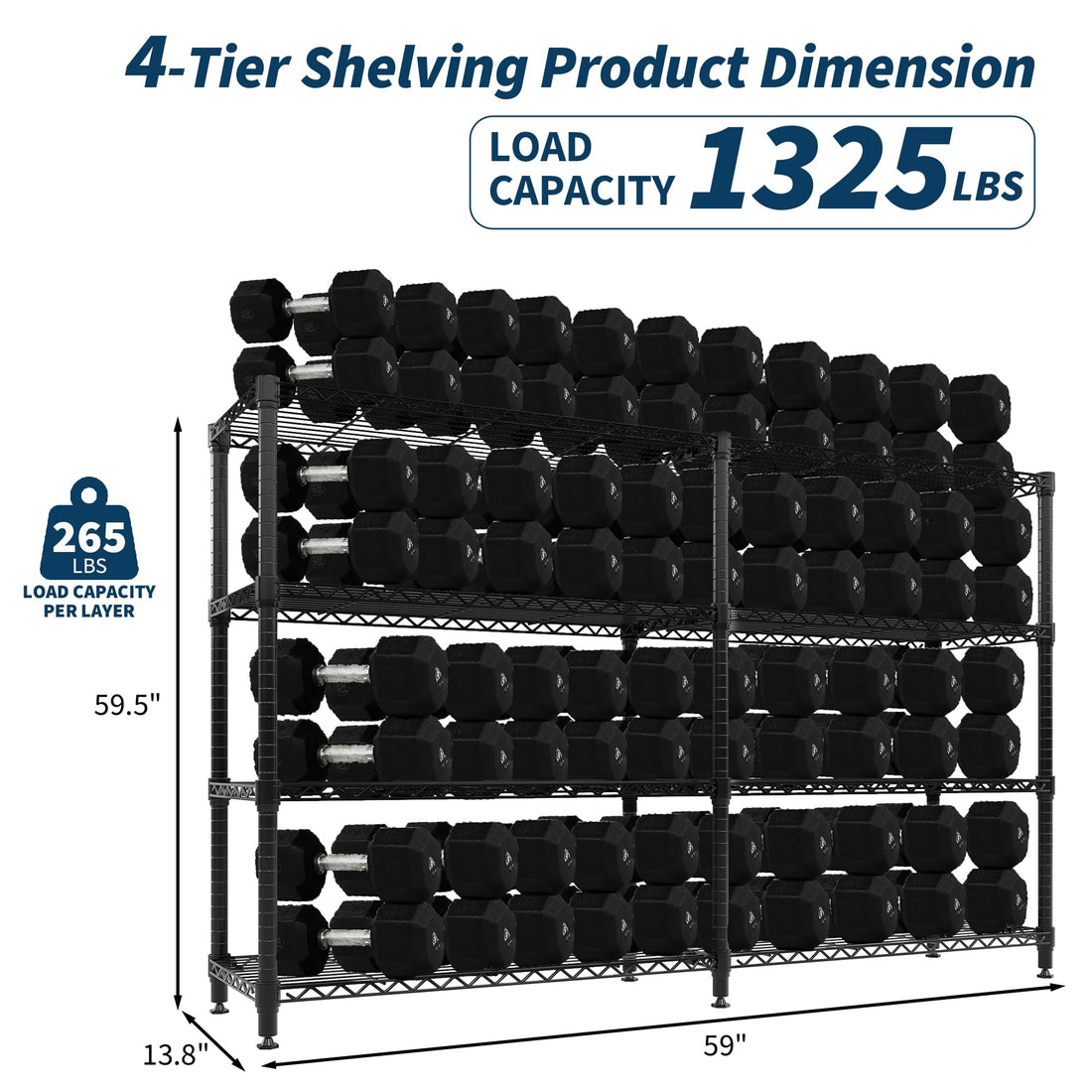 Garvee Étagère métallique 4 niveaux réglables, acier robuste, pour cuisine et garage, 150 × 35 × 151 cm