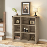 Garvee Bibliothèque 9 Cubes Organisateur Bois MDF Durable Table d'Entrée Gris 37.4" - 