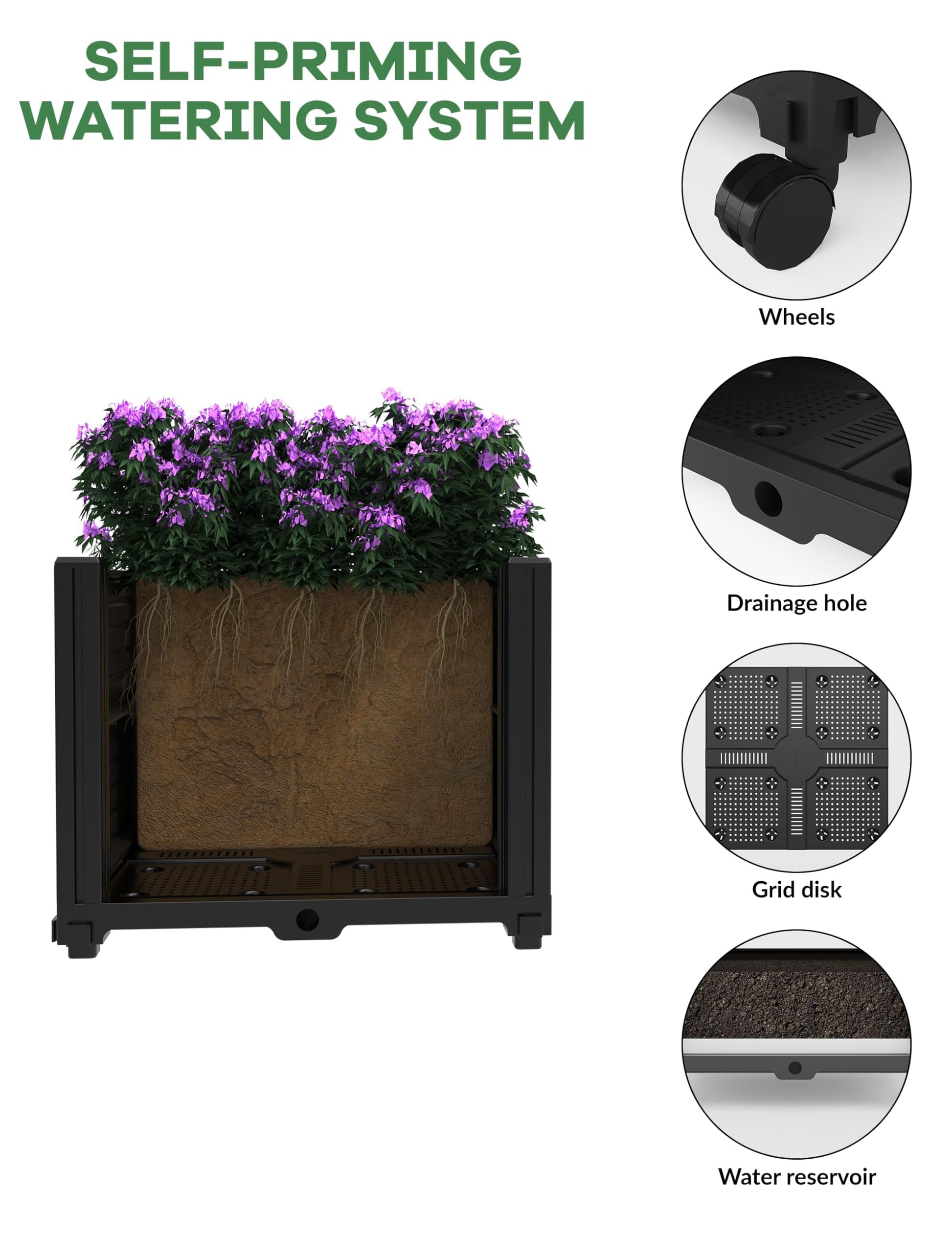 Arche de jardin Garvee 86,6 pouces en métal avec jardinière intégrée, résistante aux intempéries et réglable en hauteur, idéale pour les mariages et le jardin (noir).