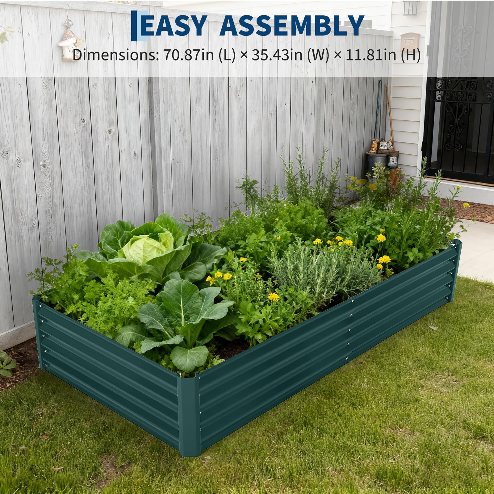 Jardinière surélevée en métal Garvee avec couvercle pour jardin et terrasse, résistante à la corrosion et aux intempéries, polyvalente et robuste.