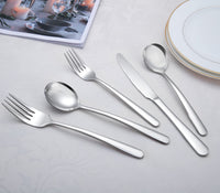 Garvee Set Posate Acciaio Inox 30 pièces pour 6 personnes, ensemble de couverts en acier inoxydable, design élégant, robuste, cuisine et table, argent