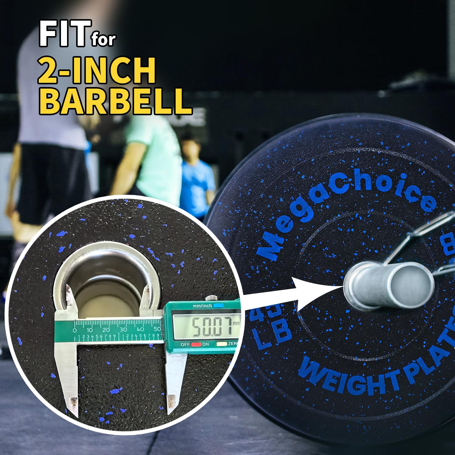 Ensemble de disques de musculation Garvee de 20 kg (45 lb) en caoutchouc de 5 cm (2 po) avec anneau en acier, amortissant les chocs pour la maison et la salle de sport, poids colorés