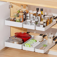 Organisateur de tiroir coulissant Garvee pour la cuisine, en métal, grand format (27 cm), antidérapant, pour la cuisine et la salle de bain, polyvalent