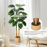 Garvee Plante artificielle 152 cm avec pot décoratif, branches ajustables et feuilles réalistes, décoration intérieure pour maison et bureau