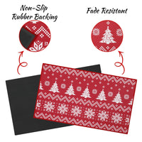 Tapis de Noël lavable Garvee rouge à motif cœur, antidérapant, 50 x 80 cm, pour l'intérieur et l'extérieur. Décoration de Noël.