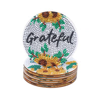 Kit de peinture diamant Garvee 8 pièces à faire soi-même, motif tournesol, bois, avec support et colle, décoration pour la maison et la cuisine, coloré
