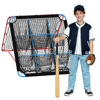 Filet de rebond Garvee pour le baseball, avec 9 poches, pliable et stable, idéal pour l'entraînement en extérieur et en intérieur, ainsi que pour le football et le volley-ball.