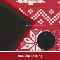 Ensemble de 2 tapis de cuisine Garvee Christmas, style bohème, en lin, pour le sol et la salle de bain, 40 x 60 cm + 40 x 120 cm