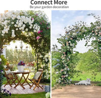 Garvee Arche de jardin en acier noir robuste, treillis pour plantes grimpantes, mariage, fête, décoration extérieure, pelouse, terrasse et allée