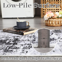 Tapis moderne abstrait Garvee 240 x 340 cm, gris, à poils courts, antidérapant, pour salon.