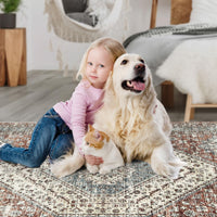 Tapis de couloir vintage Garvee, lavable, antidérapant, facile à nettoyer, pour salon, chambre, salle à manger, marron, 120 x 170 cm