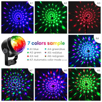 Garvee Boule disco LED RGB avec 7 couleurs, activation sonore, rotation à 360°, câble USB de 4 m pour fêtes, anniversaires, bars, mariages, Noël, 2