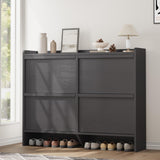 Garvee Meuble À Chaussures En Bois Avec 4 Tiroirs Rabattables Pour Entrée Et Salon 47.2"x10.3"x36.6" Chic Et Robuste - 