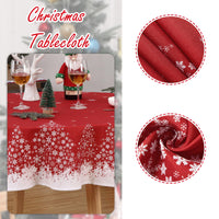 Nappe de Noël ronde Garvee à motif flocons de neige et sapin, imperméable, infroissable, rouge, 152 cm (60 pouces), idéale pour la salle à manger et les repas de fêtes.