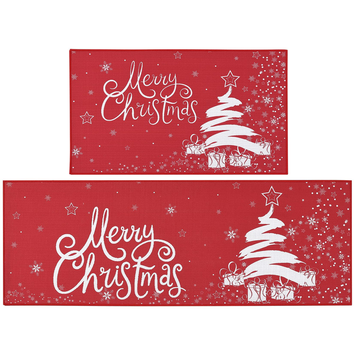 Garvee Kerst Keukenmat Set 2 pièces Vlas Kerstboom Design antidérapant 40x60cm + 40x120cm Badkamer & Keuken Decor