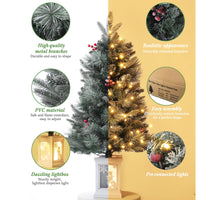 Sapin de Noël artificiel Garvee, 1 pièce – 90 cm, 78 LED (blanc chaud), 8 modes d'éclairage, socle bonhomme de neige, fibre optique, effet givré