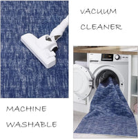 Tapis Garvee lavable en machine, antidérapant, doux et plat, pour salon ou chambre, 160 x 230 cm, bleu