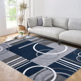 Garvee Tapis Moderne Rectangle/Rond 100% Polyester 360g Florgewicht Kaschmir Doux TPR Antidérapant Lavable Pliable pour Salon