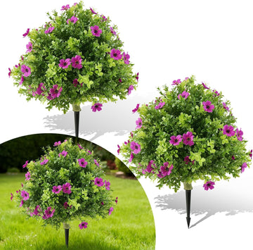 Garvee Lot de 2 arbres artificiels d'intérieur de 60 cm, réalistes, sans entretien, pour la maison, le bureau, les mariages, les fêtes, verts et polyvalents