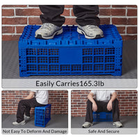 Boîte à lait pliable Garvee 52L, robuste et empilable, en polypropylène, pour garage et cuisine, légère.
