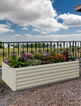 Jardinière surélevée galvanisée Garvee 182 x 91 x 61 cm (6 x 3 x 2 pi), hauteur 61 cm (24 po), en métal durable antirouille, beige, pour fleurs, herbes et légumes de jardin.