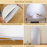 Garvee - Arche de mariage ronde de 2,2 m (7,2 pi) - Toile de fond extensible en spandex, pailletée, élastique et réutilisable - Idéale pour les fêtes, les cérémonies et les baby showers.