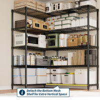 Garvee Étagère métallique en L, 5 niveaux réglables, hauteur 179 cm, capacité 601 kg, pour cuisine, bureau et garage