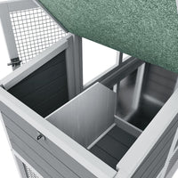 Poulailler Garvee grand format 310×66×113 cm – Bois d'épicéa avec toit en asphalte, volière, nichoir et plateau coulissant pour poules, canards et lapins