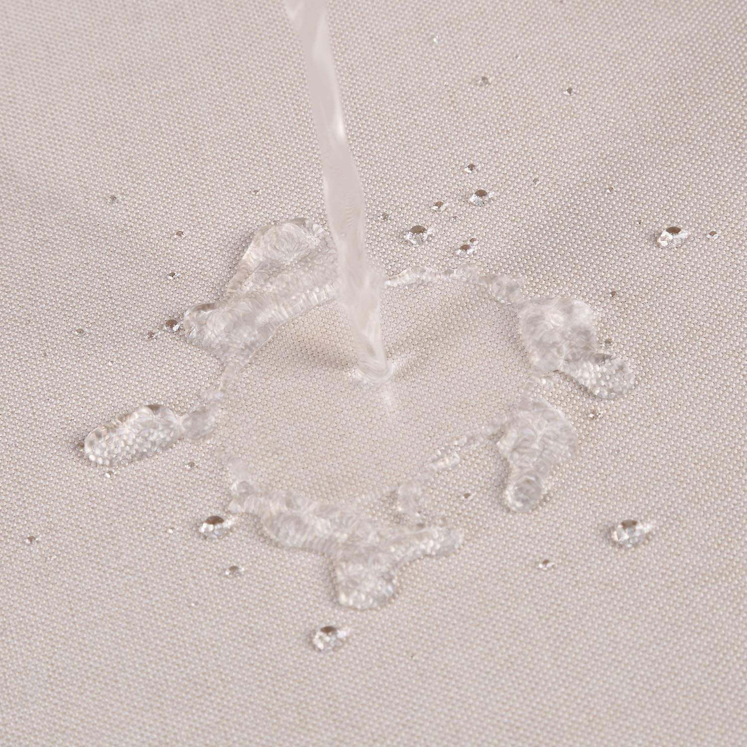 Rideau de douche en lin de luxe Garvee Hotel avec crochets pour salle de bain 220 x 200 cm ivoire