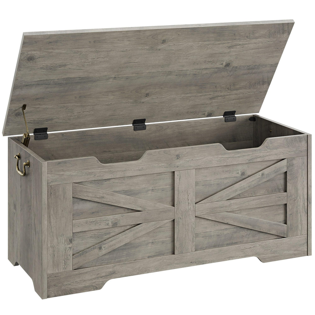 GARVEE Banc de rangement en bois avec charnière de sécurité, supporte 159 kg, MDF 15 mm, pour entrée et salon, design multifonction, montage facile