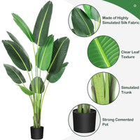 Garvee Oiseau de Paradis Artificiel 152 cm, 10 Troncs Ajustables, Plante Réaliste avec Pot Stable, Intérieur et Extérieur