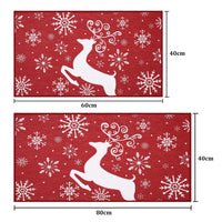 Tapis de Noël Garvee, antidérapant, 40 x 60 cm, pour l'intérieur et l'extérieur, résistant, motif de Noël pour l'entrée, rouge