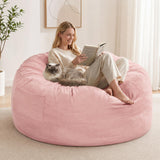 Garvee Fauteuil Poire Convertible 4 en 1 pour Adultes, Mousse à Mémoire de Forme, Flanelle Rose, Salon et Chambre, 112 × 112 × 70 cm - Rose