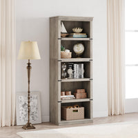 Garvee bibliothèque haute 62 × 32 × 171 cm, 5 niveaux ouverts en MDF, finition grise