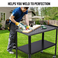 Table de soudage Garvee 91 x 48 cm en acier, capacité de charge de 544 kg, pieds réglables, pour l'industrie et le bricolage.